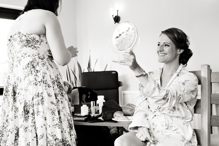 Bride getting ready for her wedding